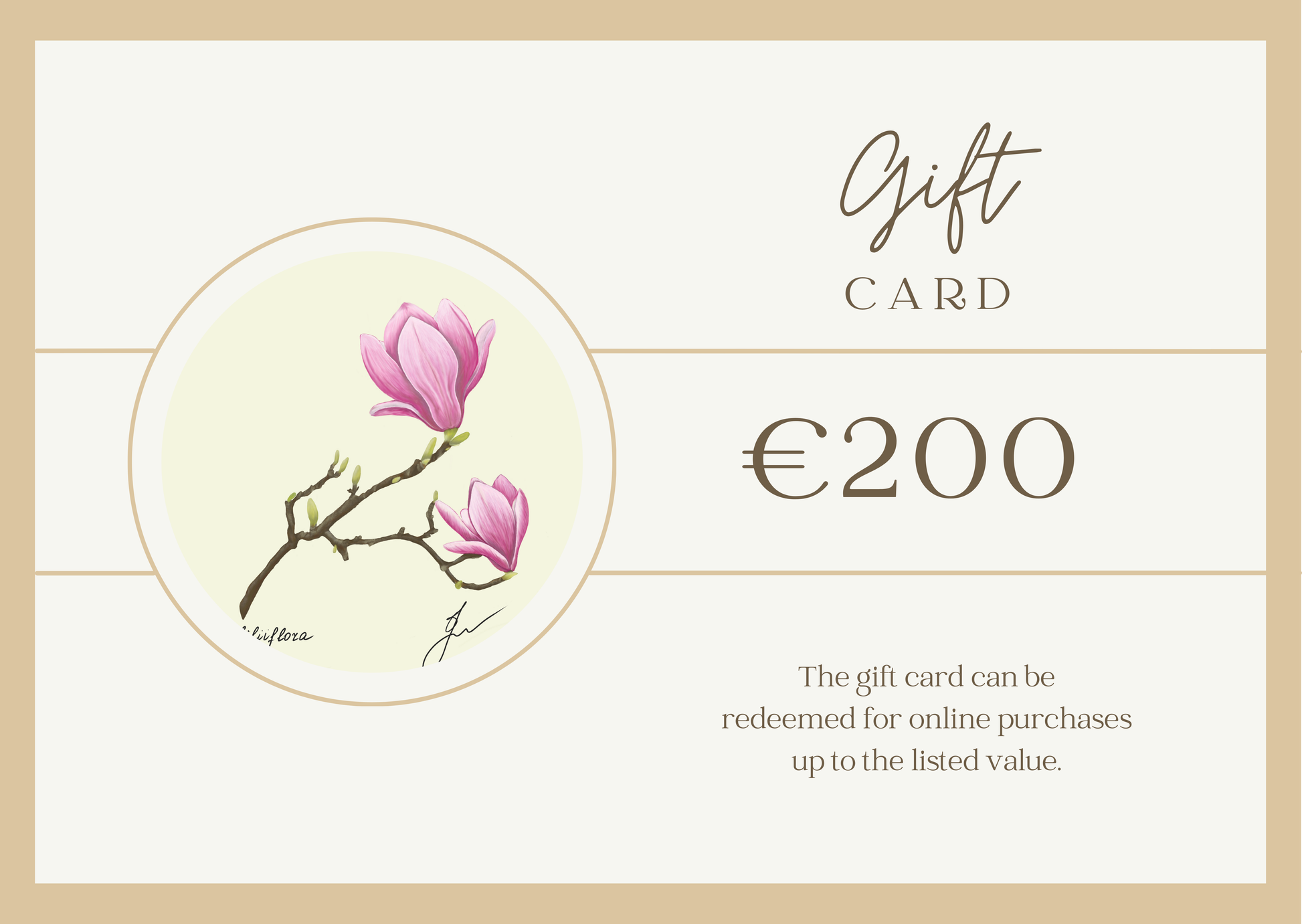 €200 Gift Card: The ultimate gift for discerning nature art collectors. Unleash unlimited potential to explore Fiurdelin.com's entire range of stunning botanical and entomological artworks, from wall-transforming illustrations to exquisite lifestyle products.