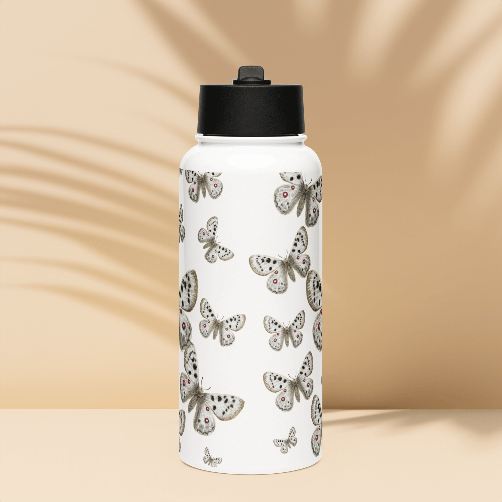 Elegant Apollo water bottle featuring butterfly designs, perfect gift for nature lovers and special occasions.