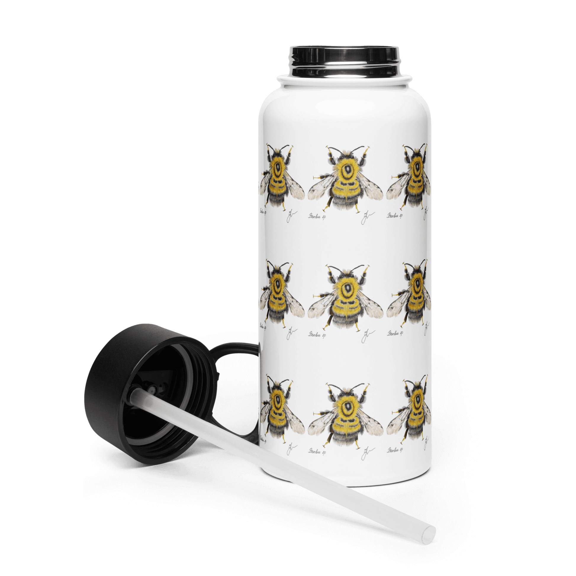 Charming Bumblebee water bottle with playful illustrations, perfect for thoughtful gifts and cottagecore aesthetics.