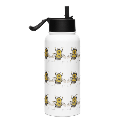 Charming Bumblebee water bottle featuring playful illustrations, perfect for gifts and cottagecore aesthetics.