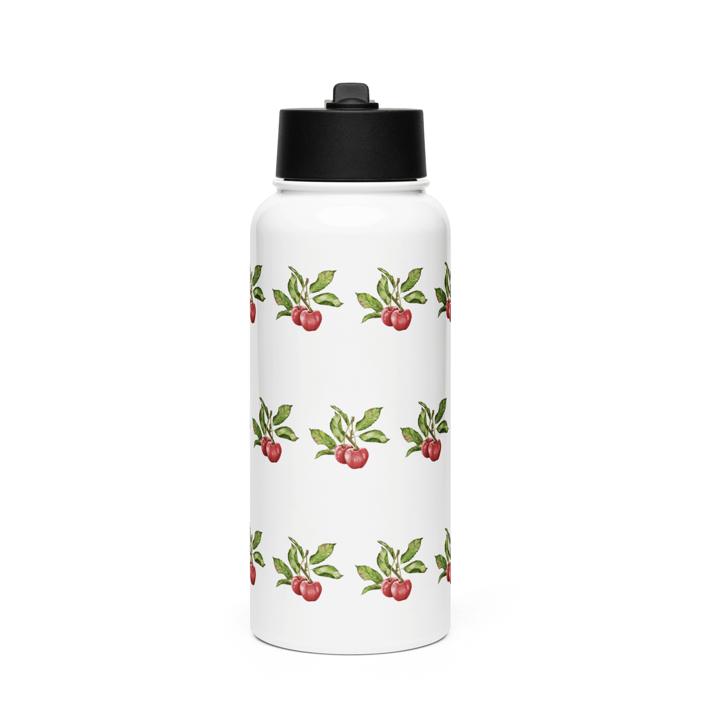 Bright cherry-patterned insulated tumbler, perfect as a unique gift for any occasion or nature lover.