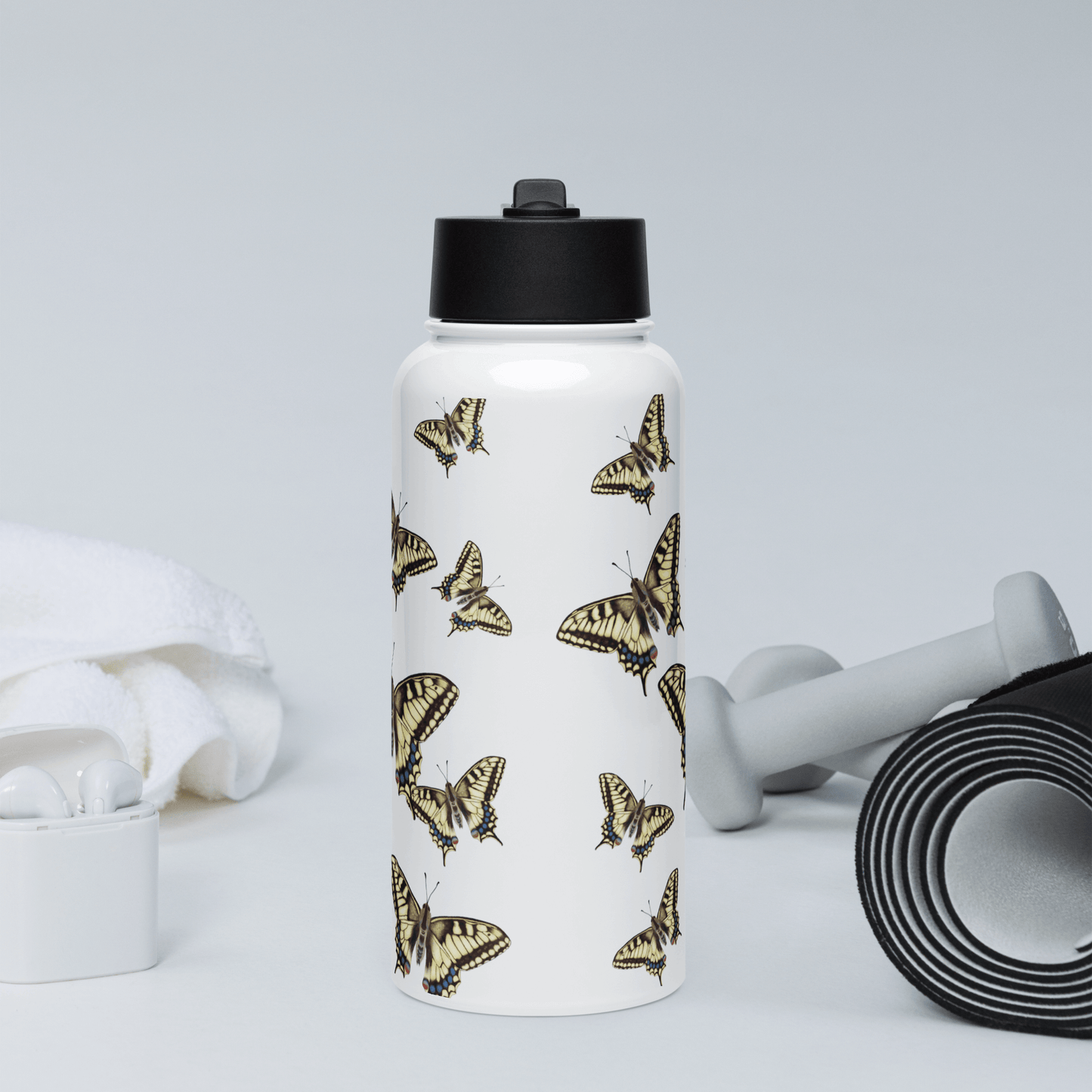 Personalized Butterfly 950 ml water bottle, perfect for fitness and nature lovers, stylish hydration accessory for any occasion.