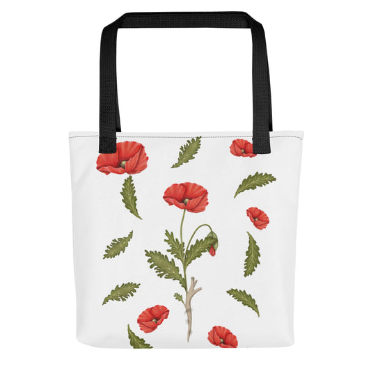 Poppy Fields Forever Canvas Tote | Timeless Botanical Gift Bag for Her