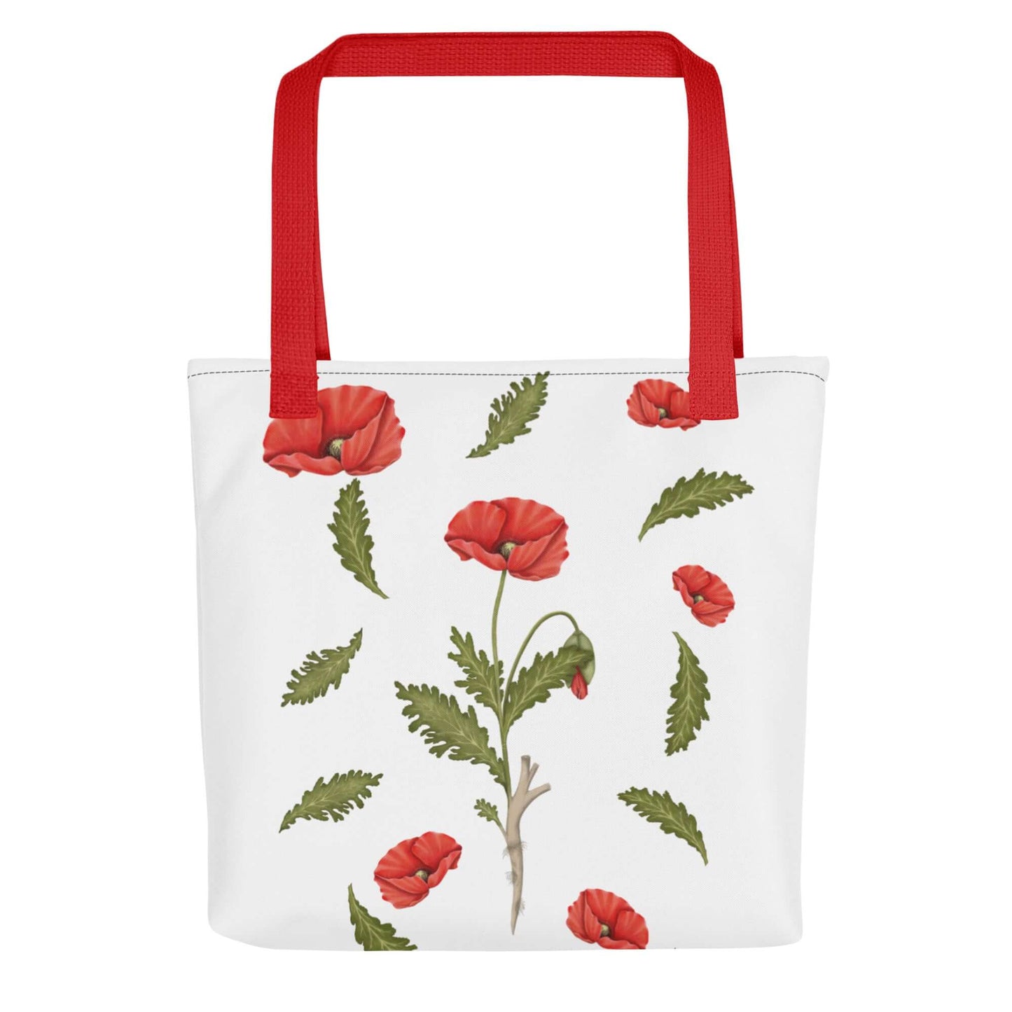 Poppy Fields Forever Canvas Tote | Timeless Botanical Gift Bag for Her