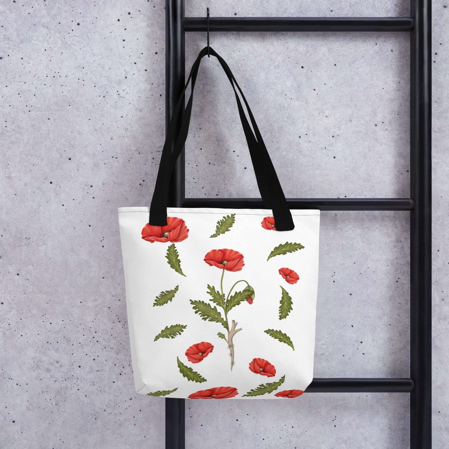 Poppy Fields Forever Canvas Tote | Timeless Botanical Gift Bag for Her