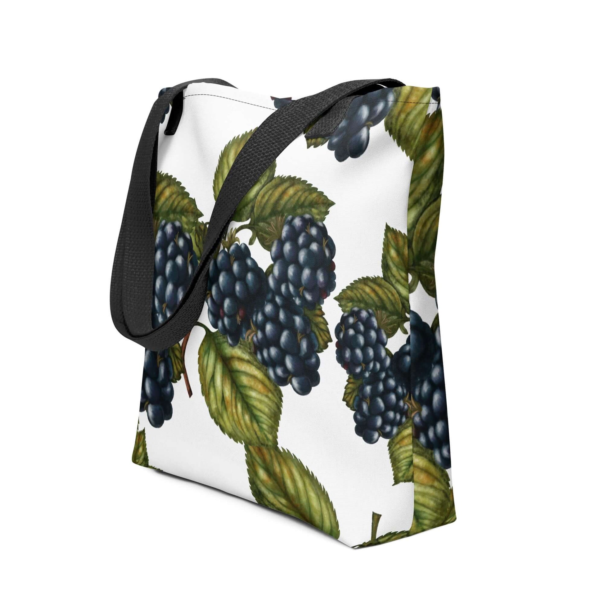 Wild Harvest Blackberry Canvas Tote featuring lush blackberry patterns and durable construction, perfect for eco-friendly gifting.